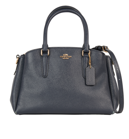 Mini Sage Carryall, &pound;120, Handbags, Navy, Leather, Front view